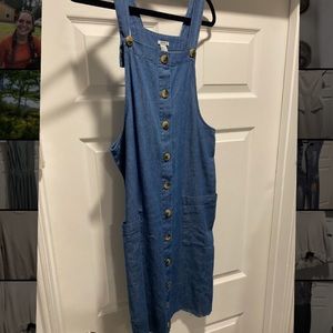 Denim overall dress